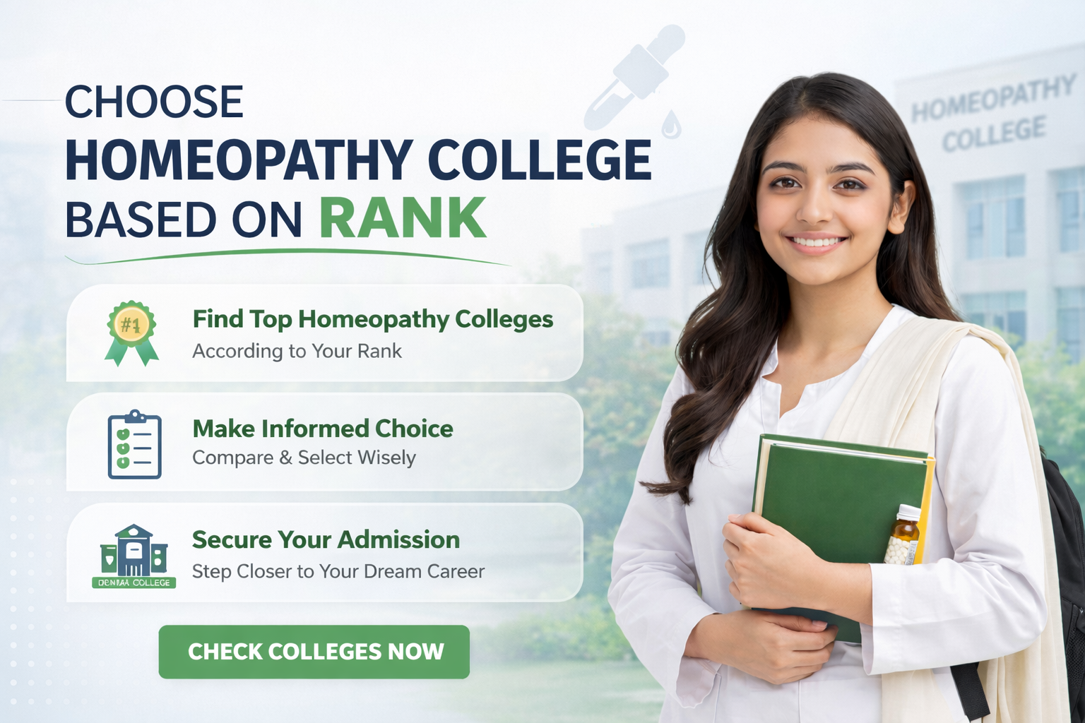 Choose homeopathy college based on rank
